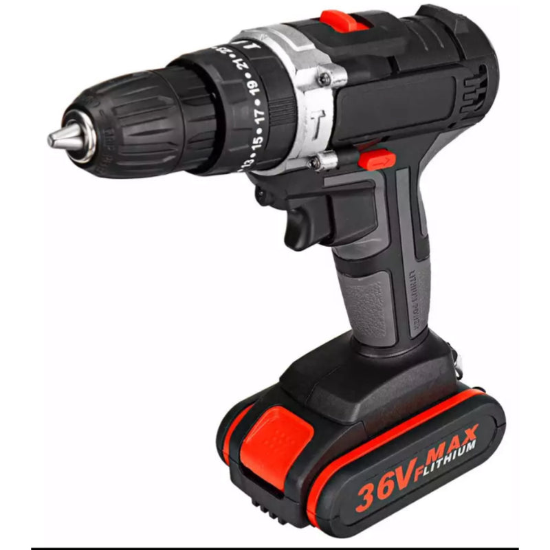 Aparafusadora Elétrica de impacto sem Fio 2 baterias 36v
